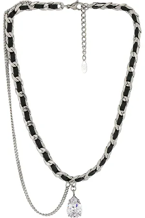 8 Other Reasons Collar con colgante de doble cadena en color negro talla all en - Black. Talla all.