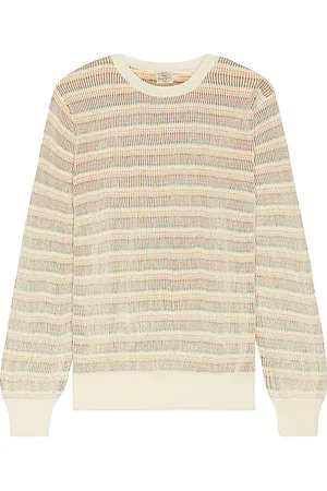 Faherty Jersey cuello redondo sunwashed en color crema talla L en - Cream. Talla L (también en M, S, XL/1X).