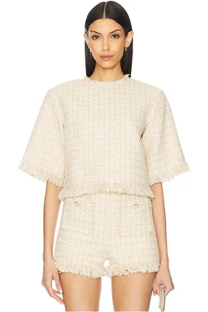 GIUSEPPE DI MORABITO Top manga corta en color crema talla 36 en - Cream. Talla 36 (también en 38, 40).