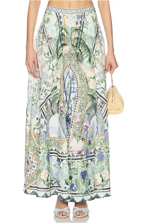 Camilla Falda maxi en color green,ivory talla S en - Green,Ivory. Talla S (también en XS).