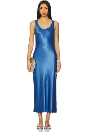 Rails Vestido tipo lencería largo medio kailani en color azul talla M en - Blue. Talla M (también en S, XL, XS).