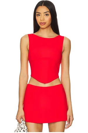 Amanda Uprichard Bellini top en color rojo talla L en - Red. Talla L (también en M, S, XL).