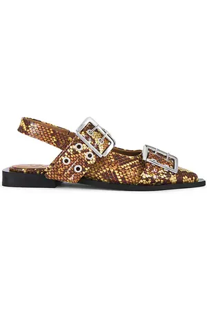 Ganni Bailarina con hebilla en arena feminine en color marrón talla 37 en - Brown. Talla 37 (también en 38, 39, 40, 41).