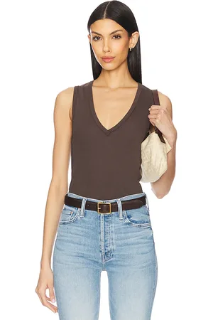 Free People Top sin mangas neria en color chocolate talla L en - Chocolate. Talla L (también en M, S, XS).
