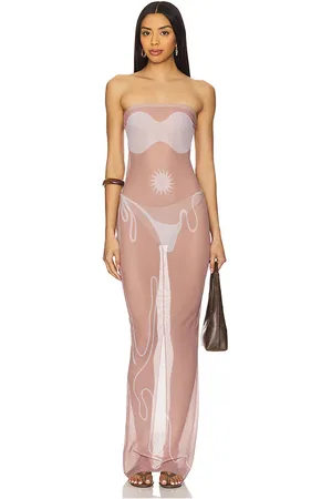 DI PETSA Vestido tan lines mesh en color nude talla L en - Nude. Talla L (también en M, S).