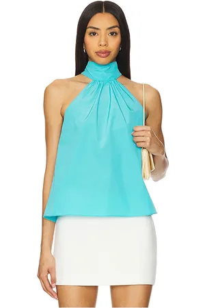 Amanda Uprichard Fontana top en color azul talla L en - Blue. Talla L (también en M, S, XL, XS).