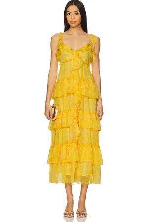 Cinq A Sept Vestido midi fadrid en color amarillo talla 0 en - Yellow. Talla 0 (también en 10, 2, 4, 6, 8).