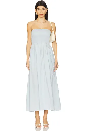 FAITHFULL THE BRAND Vestido midi madella en color bebe talla L en - Baby Blue. Talla L (también en M, S, XL, XS).
