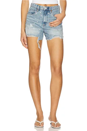 BLANK NYC Denim short en set en color azul talla 24 en Set en Stone - Blue. Talla 24 (también en 25, 26, 27, 28, 29, 30, 31).