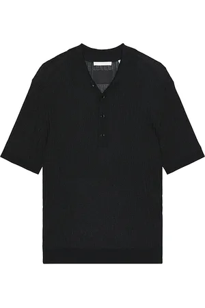Helmut Lang Pointelle polo en color talla M en - Black. Talla M (también en S, XL/1X, XXL/2X).