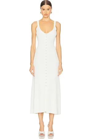 Generation Love Vestido midi sharon en color talla L en - White. Talla L (también en M, S, XL, XS).