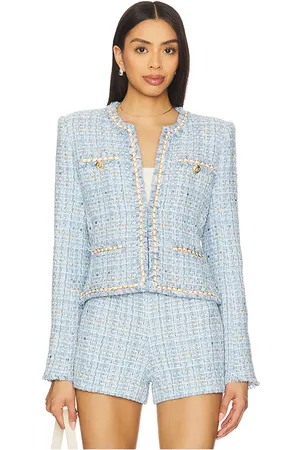 Generation Love Betsy buttoned tweed blazer en color bebe azul talla S en - Baby Blue. Talla S (también en XL).