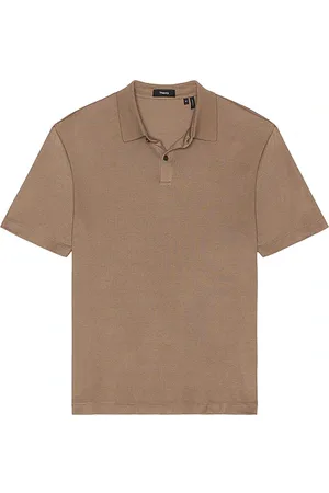THEORY Kayser short sleeve polo en color marrón talla L en - Brown. Talla L (también en S, XXL/2X).