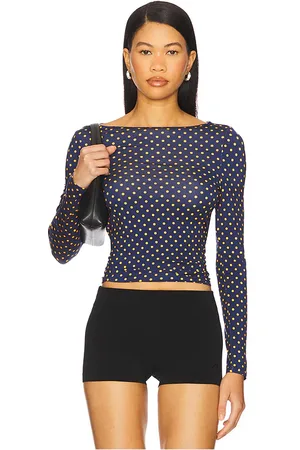 Miaou Amelia top en color azul marino talla L en - Navy. Talla L (también en M, S, XS).