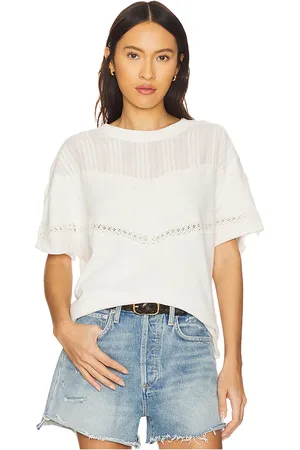 Free People Top manga corta dorothy en color talla L en - . Talla L (también en M, S, XS).