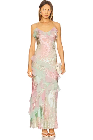 LOVESHACKFANCY Vestido rialto en color pink,sage talla 10 en - Pink,Sage. Talla 10 (también en 6, 8).