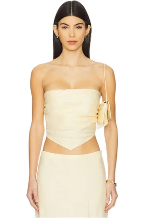 FAITHFULL THE BRAND Top sin tirantes antibes en color amarillo limon talla L en - Lemon. Talla L (también en XL, XS).