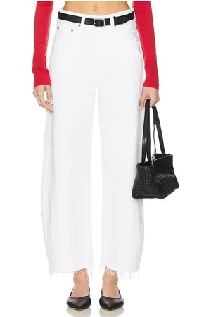 AGOLDE Franja de curva baja. en color blanco talla 24 en - White. Talla 24 (también en 25, 26, 27, 28, 29, 30, 31).