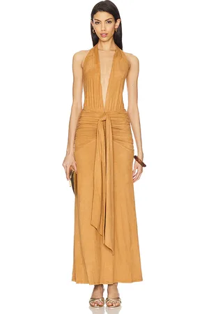 AFRM Vestido halter heidi en color marrón talla 2X en - Brown. Talla 2X (también en 3X, L, M, S, XL, XS, XXS).