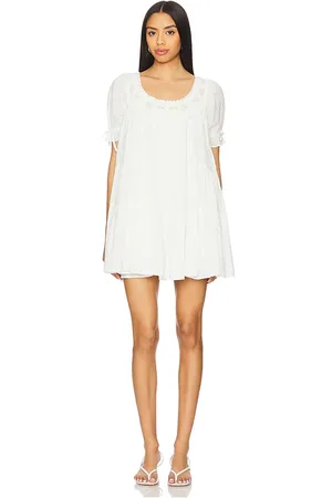 Free People Minivestido sandy shores en color blanco talla L en - White. Talla L (también en M, S, XL, XS).