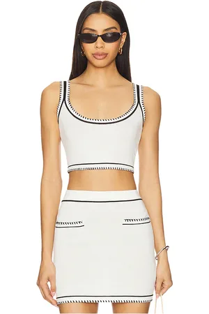 SNDYS Top corto beverly en color blanco talla L en Blanco/Negro - White. Talla L (también en S, XL, XXL).