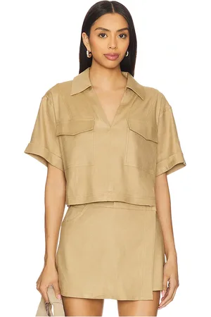 ASTR Top manga corta top en color beige talla S en - Beige. Talla S (también en M).