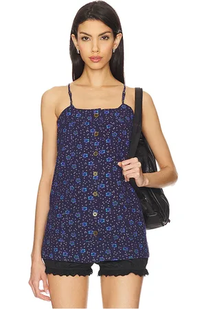 Free People Top sin mangas maddie en color azul marino talla L en - Navy. Talla L (también en M, S, XL, XS).