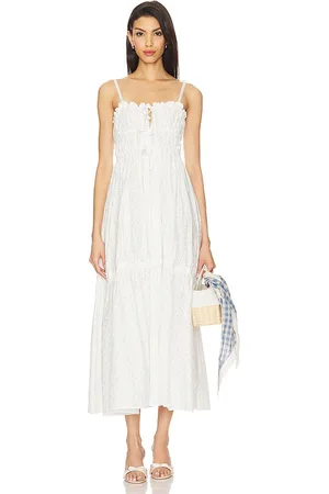 yuhan wang Vestido bordado floral en color talla L en - White. Talla L (también en M, S).