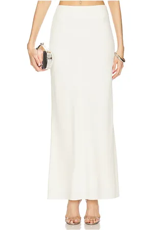 The Sei Falda larga con bies de crepé en color talla 0 en - Cream. Talla 0 (también en 2, 4, 6, 8).