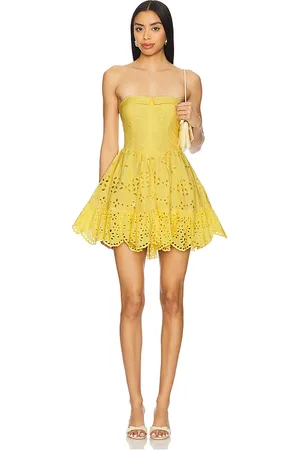 HEMANT AND NANDITA Vestido corto en color mostaza talla L en - Mustard. Talla L (también en M, S, XL).