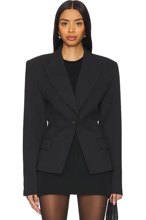 EAVES Melange suiting cinched blazer en color gris talla L en - Grey. Talla L (también en S).