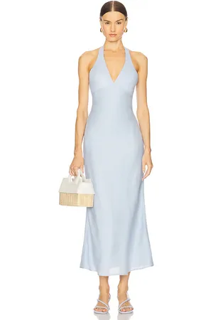 Bardot Vestido midi halter paola en color bebe azul talla 10 en - Baby Blue. Talla 10 (también en 12, 8).