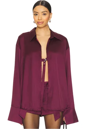 BY.DYLN Camisa andi en color burgundy talla L en - Burgundy. Talla L (también en M, S).