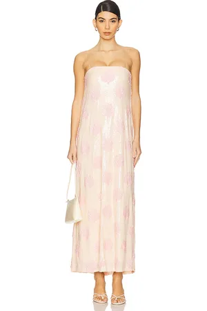 Show Me Your Mumu Vestido midi lizzy en color rubor talla M en - Blush. Talla M (también en L, S).