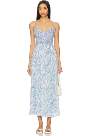 Free People Vestido midi dress en color azul talla L en - Blue. Talla L (también en M, S, XL, XS).