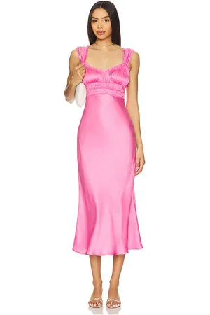 ASTR Vestido midi dress en color talla L en - Pink. Talla L (también en M, S, XS).