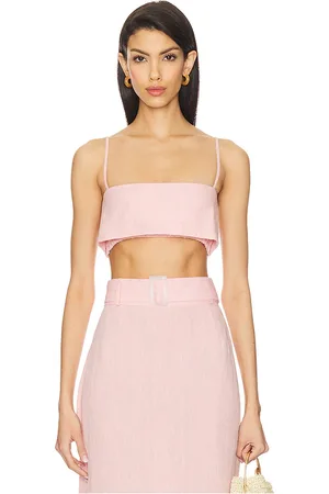 Matthew Bruch Top corto estructurado bandeau x revolve en color rubor talla L en - Blush. Talla L (también en M, S).