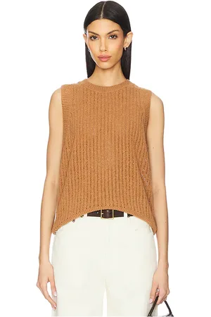 Nation LTD Chaleco tipo jersey elliana en color bronce talla L en - Tan. Talla L (también en M, S, XS).