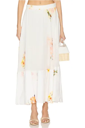 HEMANT AND NANDITA Falda midi skirt en color ivory talla L en - Ivory. Talla L (también en M, S, XL, XS, XXS).