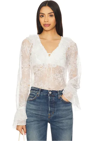 Steve Madden Blusa hampton en color blanco talla L en - White. Talla L (también en M, S, XL, XS).