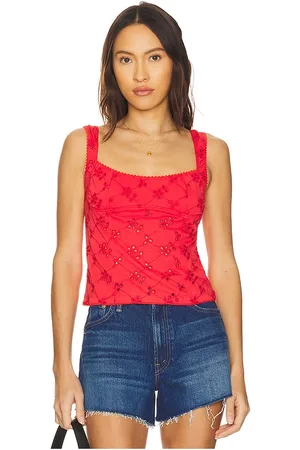 Free People Top sin mangas top en color rojo talla L en - Red. Talla L (también en M, S, XS).