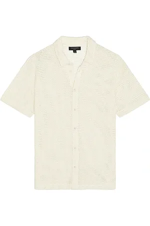 AllSaints Camisa botones munroe en color blanco talla L en - White. Talla L (también en M, S, XL/1X).