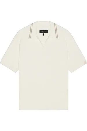 RAG&BONE Rib johnny polo en color crema talla L en - Cream. Talla L (también en M, S).