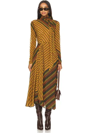 RONNY KOBO Vestido noven en color amarillo mostaza talla S en - Mustard. Talla S (también en XS).