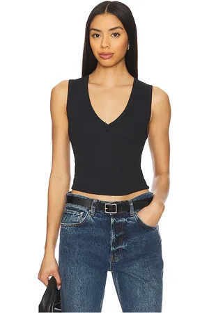 Free People Top sin mangas neria en color talla L en - Black. Talla L (también en M, S, XL, XS).