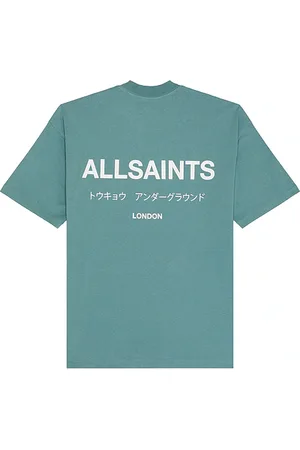 AllSaints Camiseta cuello redondo underground en color azul cerceta talla L en - Teal. Talla L (también en M, S, XL/1X).