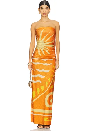 Cala De La Cruz Vestido daphne en color naranja talla L en - Orange. Talla L (también en M).