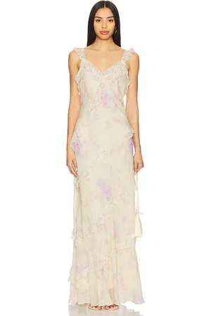 LOVESHACKFANCY Vestido radiance en color yellow,blush talla L en - Yellow,Blush. Talla L (también en M, S, XL, XS).
