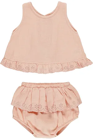 Quincy Mae Top y short top & short en color durazno talla 12-18M en - Peach. Talla 12-18M (también en 18-24M, 2-3yr).