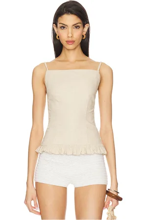 Tularosa Laura top en color neutral talla L en - Neutral. Talla L (también en M, S, XL, XS, XXS).